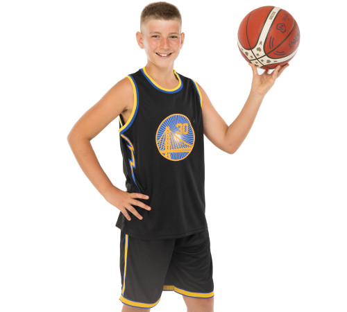 Форма баскетбольна дитяча NBA клуб Golden state warriors 30 S-2XL чорний-жовтий