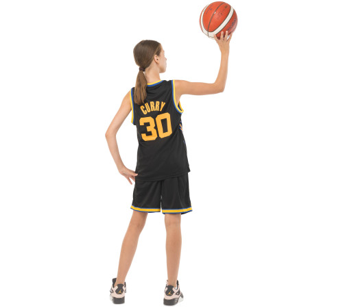 Форма баскетбольна дитяча NBA клуб Golden state warriors 30 S-2XL чорний-жовтий