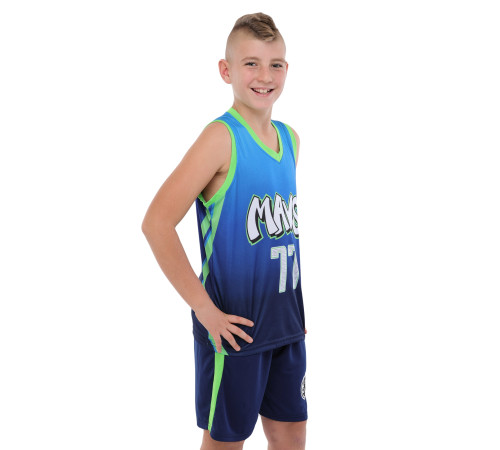Форма баскетбольная детская NBA клуб Mavs 77 S-2XL синий-желтый