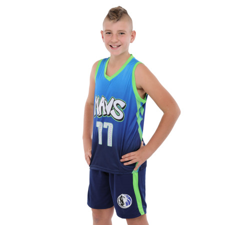 Форма баскетбольная детская NBA клуб Mavs 77 S-2XL синий-желтый