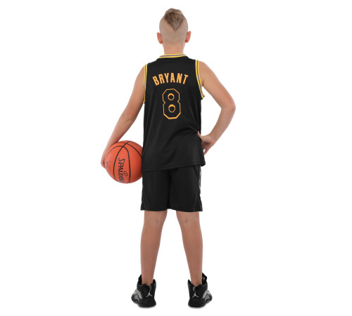 Форма баскетбольна дитяча NBA клуб Los Angeles Lakers 8 S-2XL чорний-жовтий
