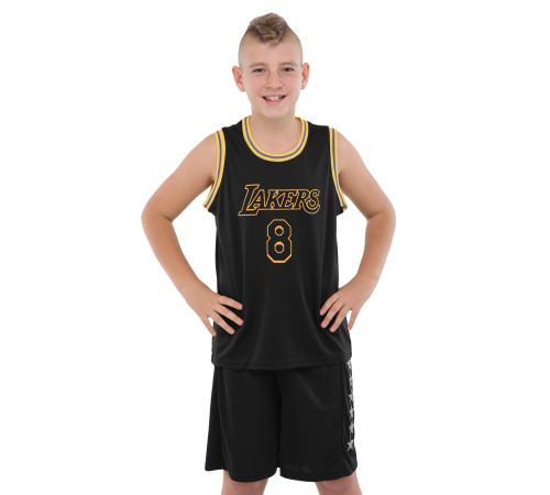 Форма баскетбольна дитяча NBA клуб Los Angeles Lakers 8 S-2XL чорний-жовтий