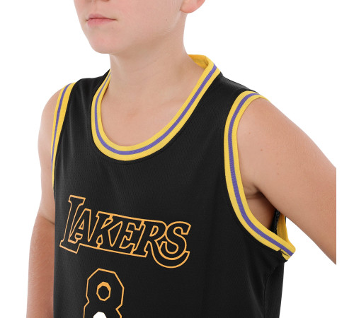 Форма баскетбольна дитяча NBA клуб Los Angeles Lakers 8 S-2XL чорний-жовтий