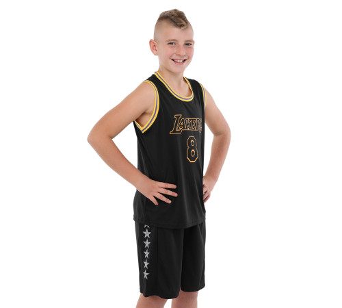 Форма баскетбольна дитяча NBA клуб Los Angeles Lakers 8 S-2XL чорний-жовтий