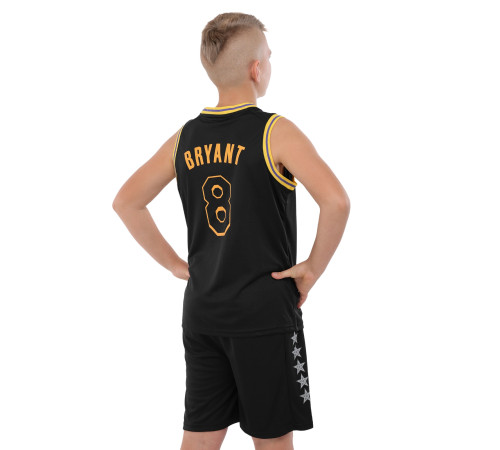 Форма баскетбольна дитяча NBA клуб Los Angeles Lakers 8 S-2XL чорний-жовтий