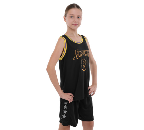 Форма баскетбольна дитяча NBA клуб Los Angeles Lakers 8 S-2XL чорний-жовтий