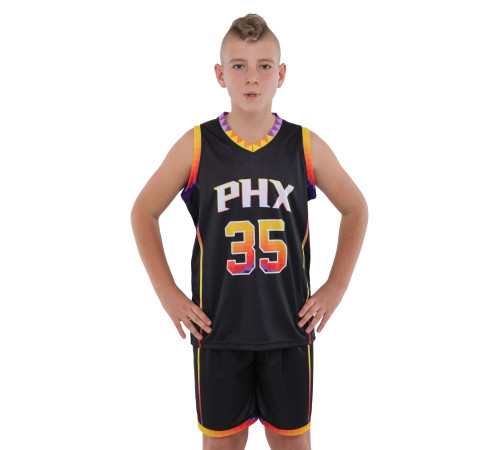Форма баскетбольная детская NBA клуб Phoenix Suns 35 S-2XL черный-желтый