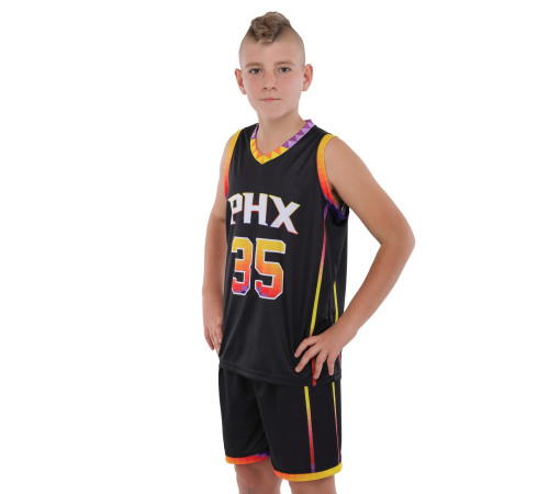 Форма баскетбольная детская NBA клуб Phoenix Suns 35 S-2XL черный-желтый