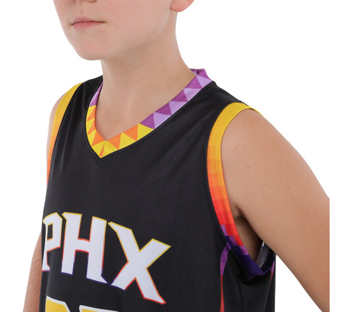 Форма баскетбольная детская NBA клуб Phoenix Suns 35 S-2XL черный-желтый