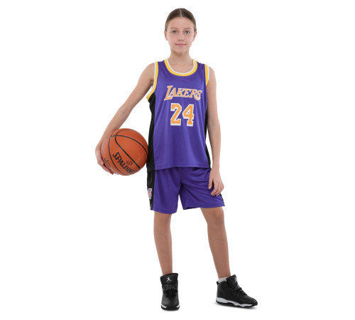 Форма баскетбольная детская NBA клуб Los Angeles Lakers 24 S-2XL фиолетовый-желтый