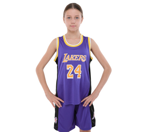 Форма баскетбольная детская NBA клуб Los Angeles Lakers 24 S-2XL фиолетовый-желтый