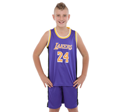 Форма баскетбольная детская NBA клуб Los Angeles Lakers 24 S-2XL фиолетовый-желтый