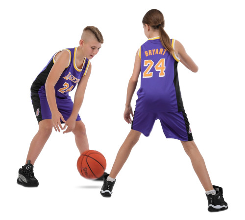 Форма баскетбольная детская NBA клуб Los Angeles Lakers 24 S-2XL фиолетовый-желтый