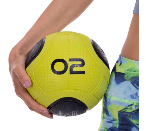 Медбол мяч медицинский Medicine Ball Zelart 2кг зеленый-черный