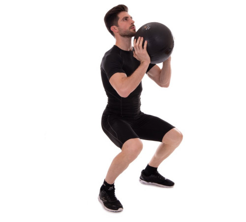 Слэмбол мяч набивной для кроссфита и фитнеса Slam Ball Zelart 30кг чорний