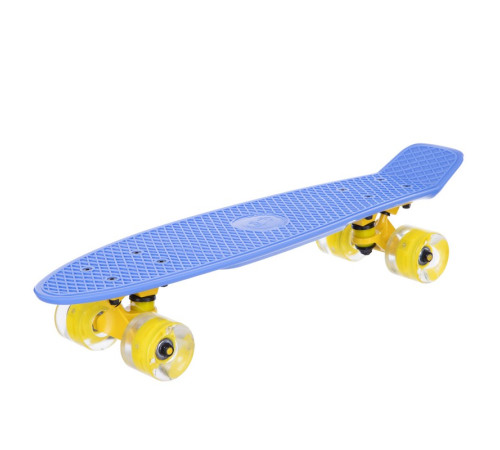 Пенні борд Penny Board круїзер пластиковий з колесами які світяться FISH синій-жовтий