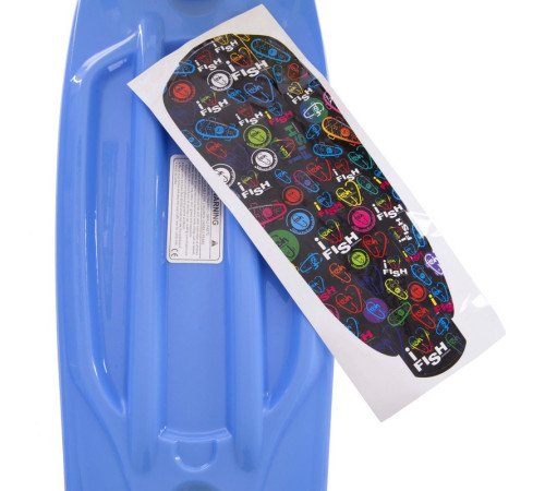 Пенні борд Penny Board круїзер пластиковий з колесами які світяться FISH синій-жовтий