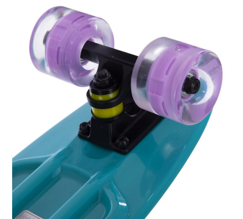 Пенні борд Penny Board круїзер пластиковий з колесами які світяться FISH м’ятний-чорний-фіолетовий