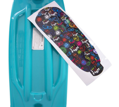Пенні борд Penny Board круїзер пластиковий з колесами які світяться FISH м’ятний-чорний-фіолетовий