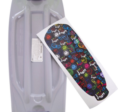 Пенні борд Penny Board круїзер пластиковий з колесами які світяться FISH сірий-салатовий