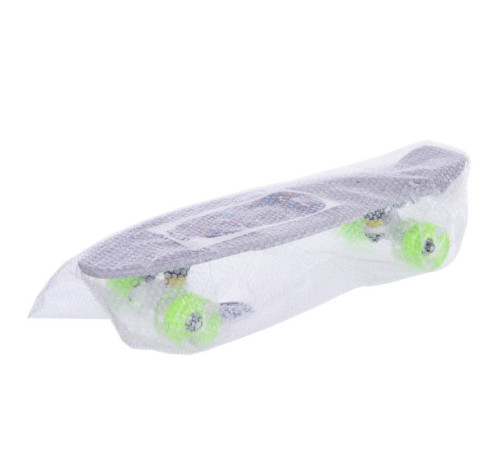 Пенні борд Penny Board круїзер пластиковий з колесами які світяться FISH сірий-салатовий