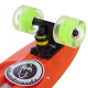Пенні борд Penny Board круїзер пластиковий з колесами які світяться FISH помаранчевий-чорний-зелений