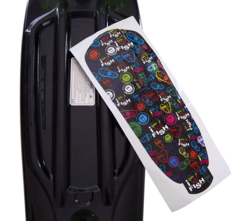 Пенні борд Penny Board круїзер пластиковий з колесами які світяться FISH чорний-салатовий-салатовий