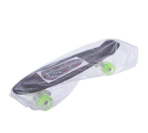 Пенні борд Penny Board круїзер пластиковий з колесами які світяться FISH чорний-салатовий-салатовий