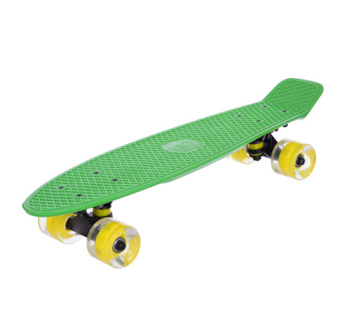 Пенні борд Penny Board круїзер пластиковий з колесами які світяться FISH салатовий-чорний-жовтий