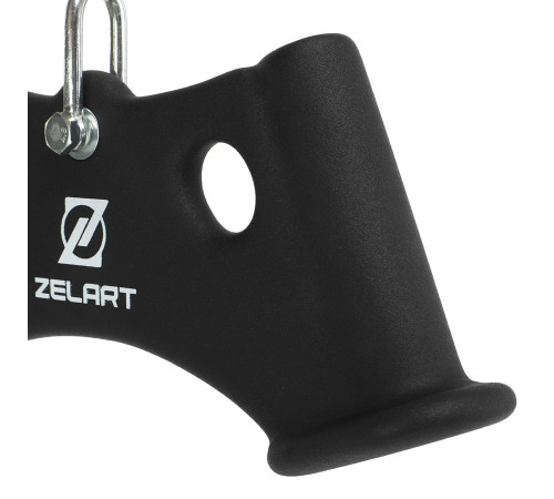 Рукоятка для тяги c узким хватом Triceps Grip нескользящее покрытие Zelart 43x6x14,5см черный