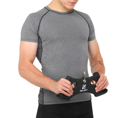 Рукоятка для тяги c узким хватом Triceps Grip нескользящее покрытие Zelart 43x6x14,5см черный