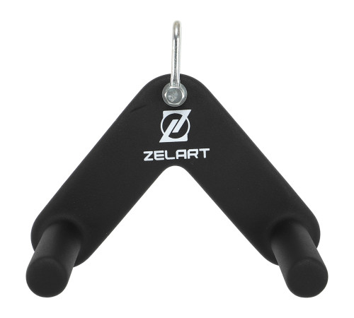 Рукоятка для тяги c узким хватом V-Bar нескользящее покрытие Zelart 24см черный