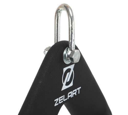 Рукоятка для тяги c узким хватом V-Bar нескользящее покрытие Zelart 24см черный