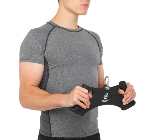 Рукоятка для тяги c узким хватом Triceps Grip нескользящее покрытие Zelart 43х6х14,5см черный