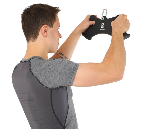 Рукоятка для тяги c узким хватом Triceps Grip нескользящее покрытие Zelart 43х6х14,5см черный