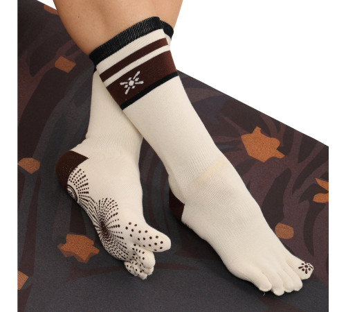 Гольфи для йоги та пілатесу із закритими пальцями нековзні BLOOM YOGA SOCKS розмір 36-41 кольори в асортименті
