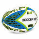 М'яч для регбі SOCCER STAR №3 білий-синій-салатовий