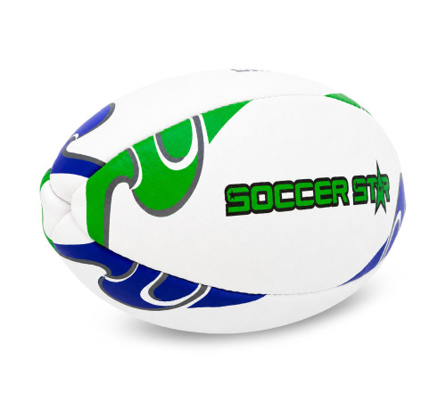 М'яч для регбі SOCCER STAR №3 білий-фіолетовий-салатовий
