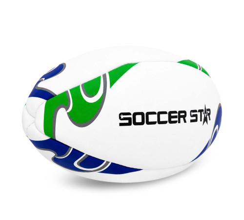 М'яч для регбі SOCCER STAR №4 білий-фіолетовий-салатовий