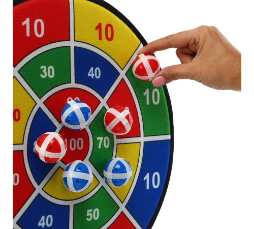 Дартс на липучці 6 м'ячів та мішень VELCRO dartboard Baili 37cм