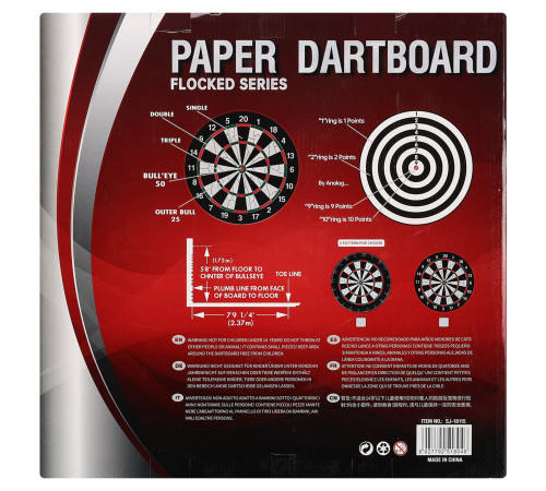Дартс из Флока Flocked 6 дротиков и мишень Baili 18"х1" (46х2,5см)