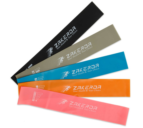 Набор резинок для упражнений ленты сопротивлений LOOP BANDS ZAKERDA 5шт цвета в ассортименте