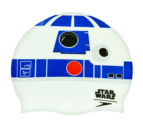 Шапочка для плавання силіконова для дорослих SPEEDO SLOGAN PRINT Star Wars білий-синій