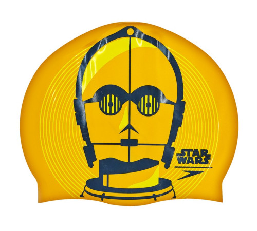Шапочка для плавання силіконова для дорослих SPEEDO SLOGAN PRINT Star Wars C3PO помаранчевий-чорний