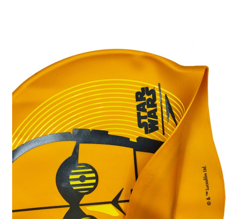 Шапочка для плавання силіконова для дорослих SPEEDO SLOGAN PRINT Star Wars C3PO помаранчевий-чорний