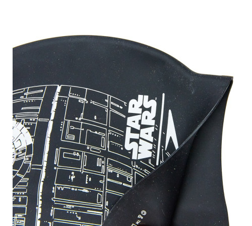 Шапочка для плавання силіконова для дорослих SPEEDO SLOGAN PRINT Star Wars Death Star чорний-сірий