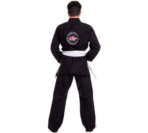 Кімоно для бразильського джиу-джитсу BJJ чорне куртка штани та пояс HARD TOUCH 140-180см чорний
