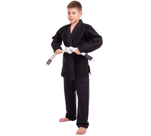 Кімоно для бразильського джиу-джитсу BJJ чорне куртка штани та пояс HARD TOUCH 140-180см чорний