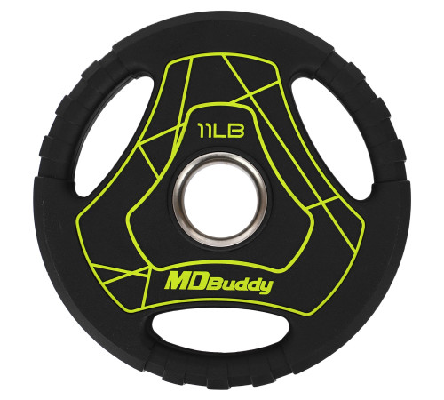 Млинці диски поліуретанові з потрійним хватом та металевою втулкою MD Buddy 51мм 5кг чорний