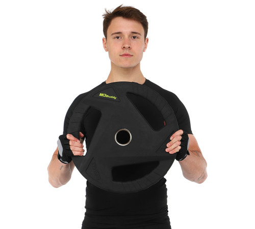 Млинці диски гумові з потрійним хватом та металевою втулкою MD Buddy 51мм 25кг чорний